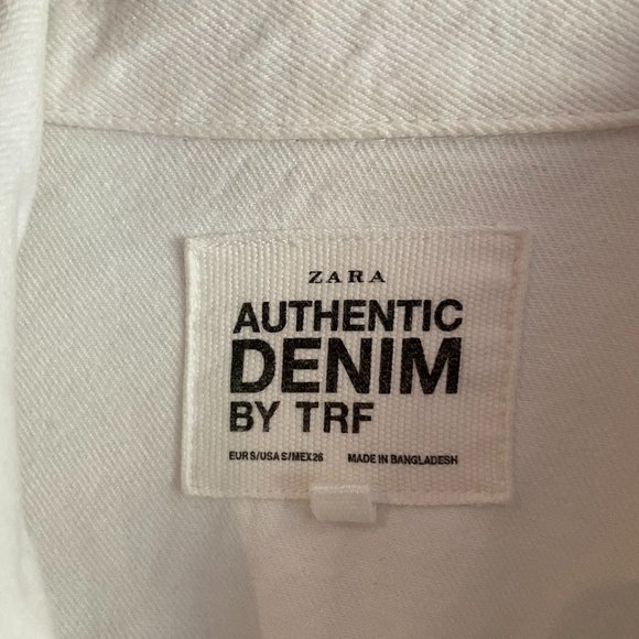 ZARA Cropped White Jean Jacket. Size S. - Picture 3 of 3